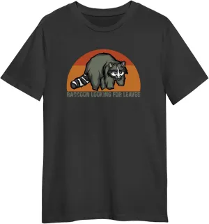 Raccoon Looking for Leaves Retro Sunset T-Shirt, Gift for Raccoon Looking for Leaves Retro Sunset T-Shirt, Funny Raccoon Looking for Leaves Retro Sunset T-Shirt Black