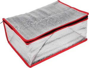 Reusable Insulated Shipping Box Liner Aluminum Seafood Packaging Pouch Foldable Thermal Fresh Food Protection Pouch for Takeaway 36 * 26 * 15cm