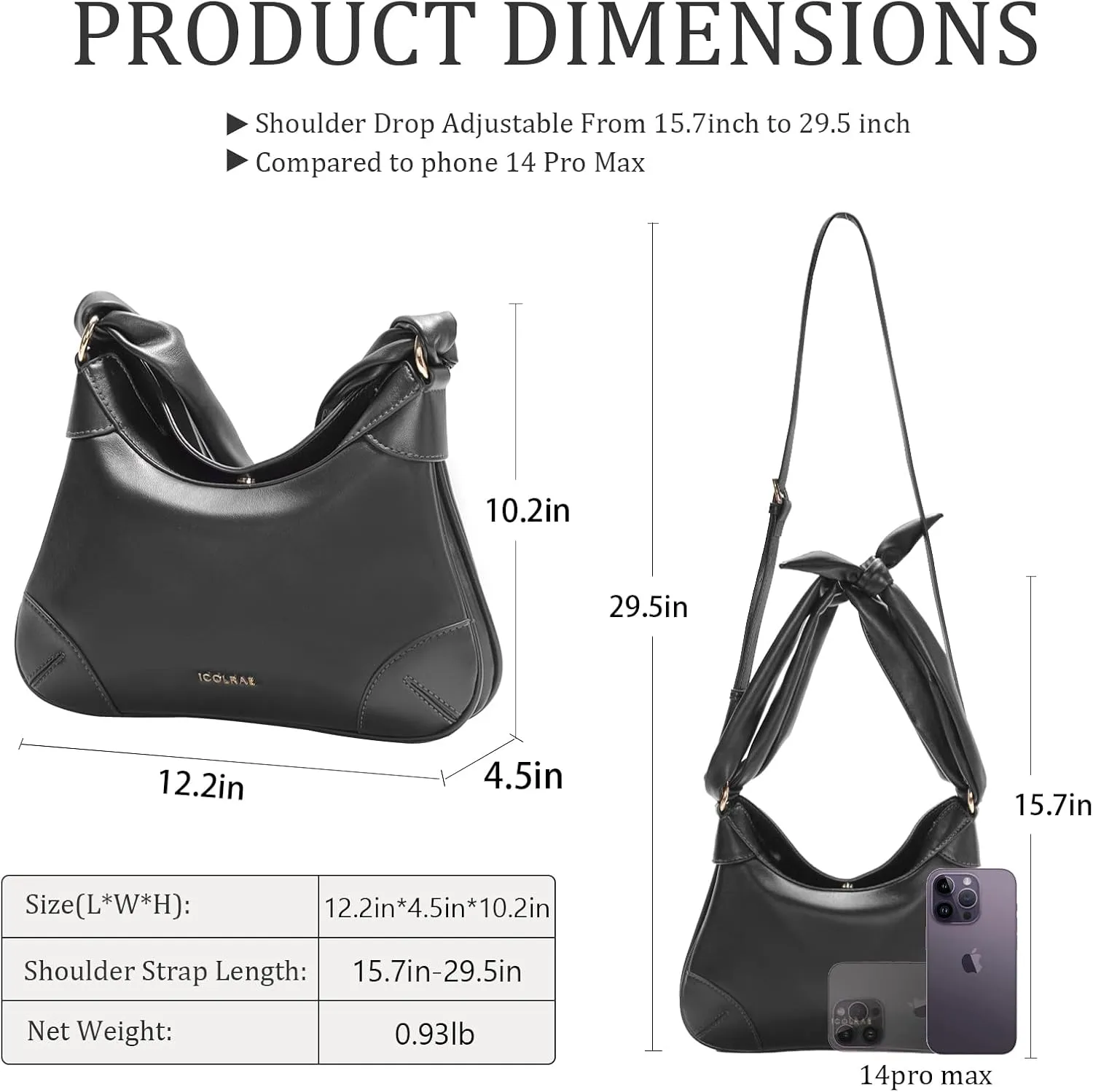 Shoulder Bag Trendy Hobo Handbag for Women, Vegan Leather Underarm Purse Tote Handbags