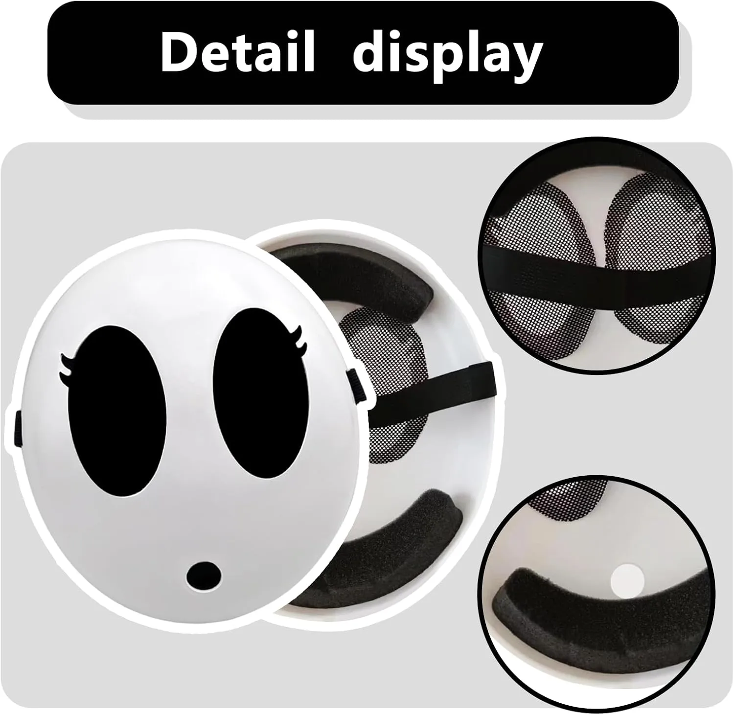 Shy Guy Mask White Anime Mask Halloween Mask Funny Face Mask Halloween Costume Cosplay Props Accessories