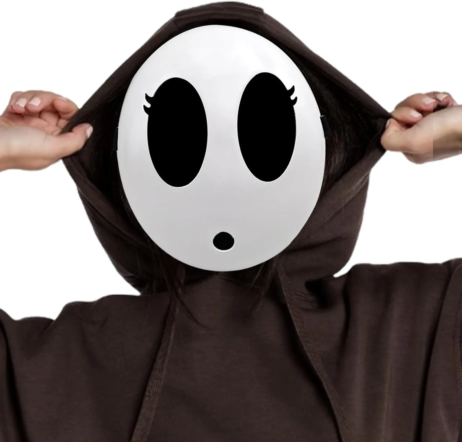 Shy Guy Mask White Anime Mask Halloween Mask Funny Face Mask Halloween Costume Cosplay Props Accessories