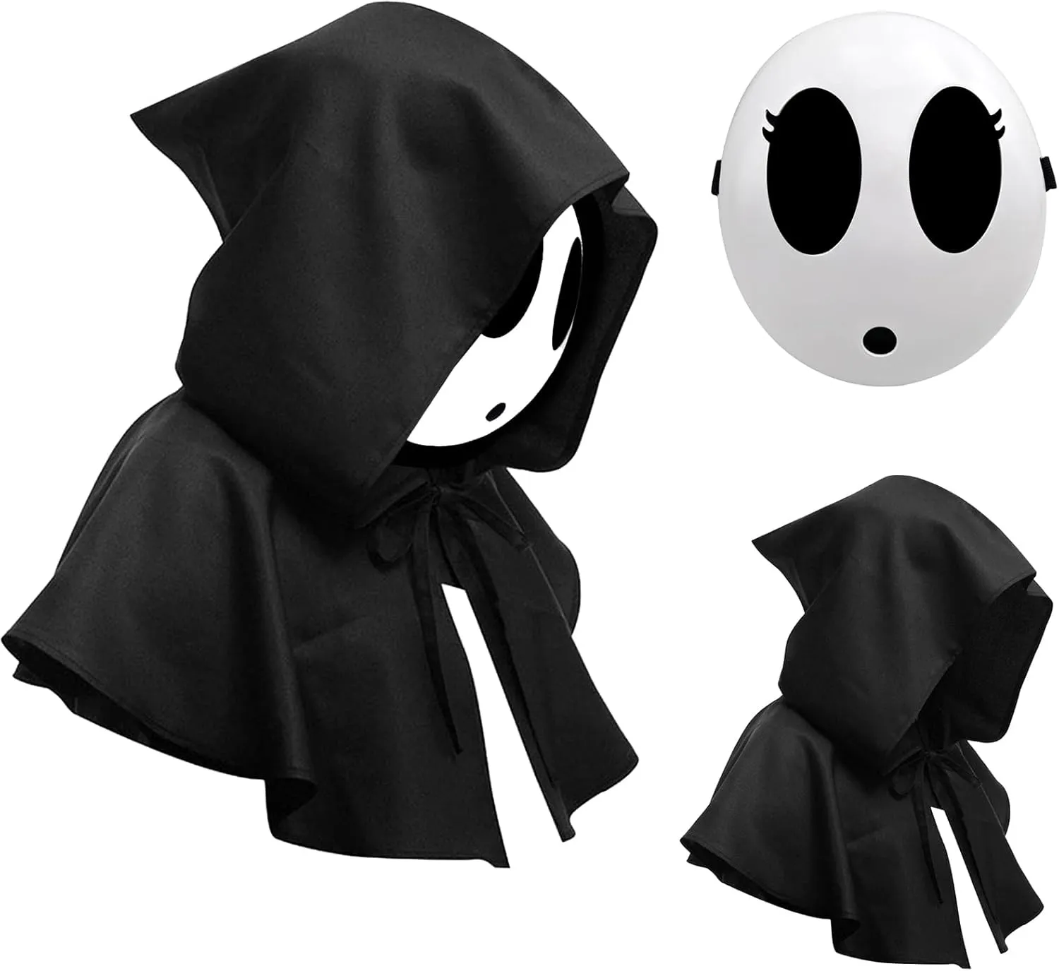 Shy Guy Mask White Anime Mask Halloween Mask Funny Face Mask Halloween Costume Cosplay Props Accessories