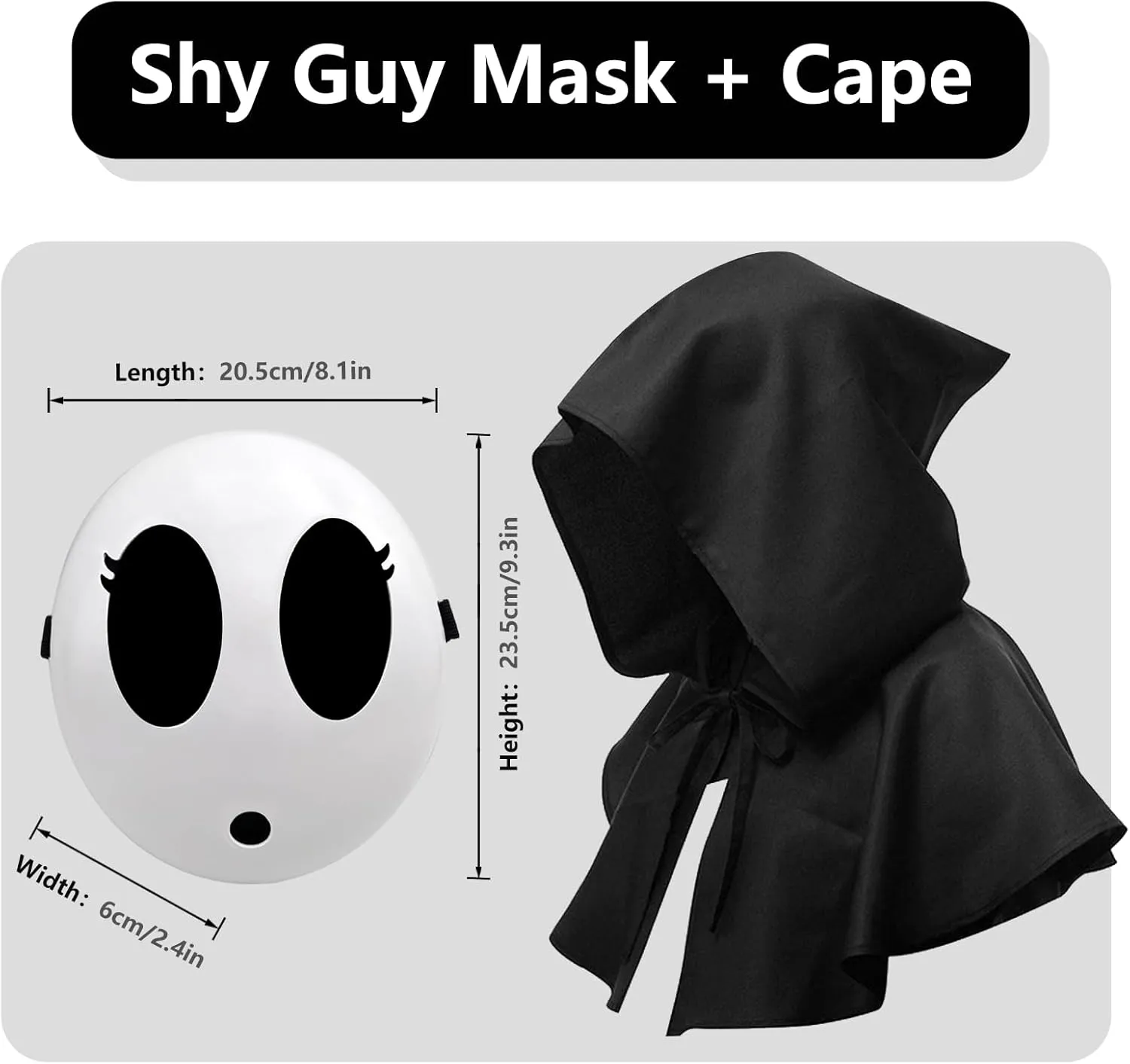 Shy Guy Mask White Anime Mask Halloween Mask Funny Face Mask Halloween Costume Cosplay Props Accessories