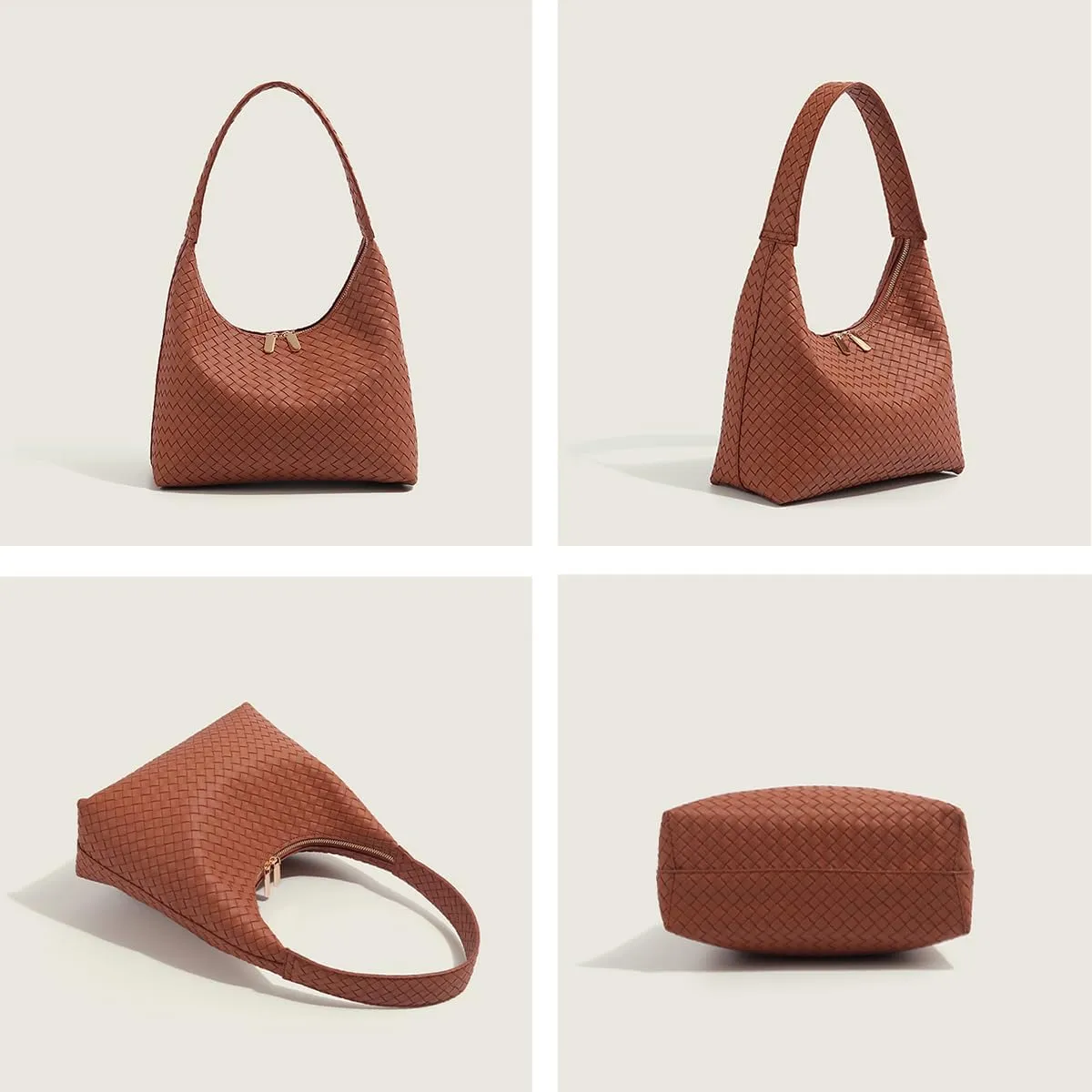 Slouchy Genuine Leather Hobo Bag for Women - Trendy Underarm Shoulder Purse