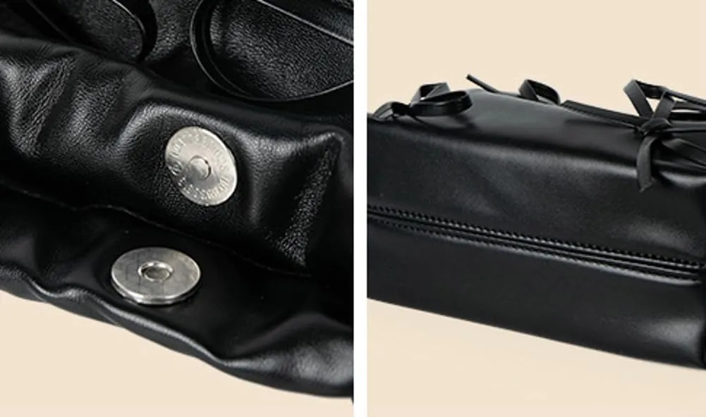 Soft Leather Bow Chain Bucket Bag for Women, Summer Versatile & Elegant Crossbody Purse, Fashionable Shoulder Handbag