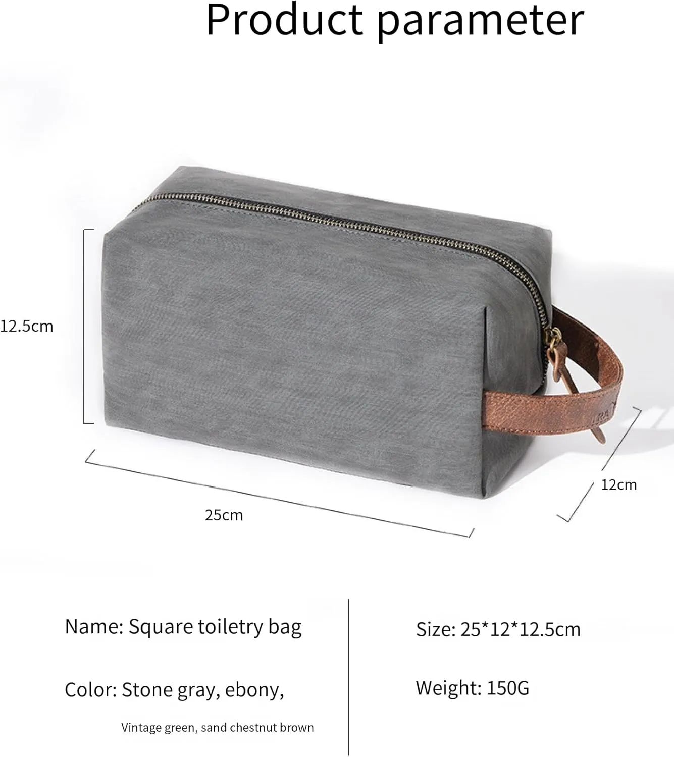 Square men's toiletry bag, travel supplies, storage bag, makeup, large capacity waterproof storage bag