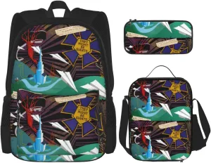They Might Music Be Giants Backpack 3 Pieces Set With Lunch Box And Pencil Pouch Combination Simple Laptop Backpacks Lunch Tote Bags Convenient Travel Daypack Outdoor Backpack for Shopping
