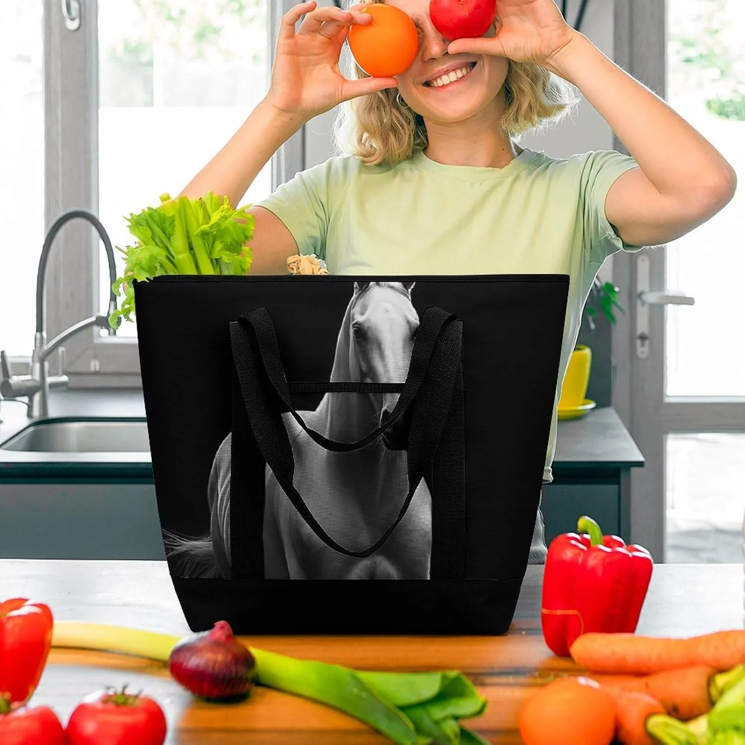 Trendy Commuter Tote Bag Large Insulated Shopping Bag For Travel