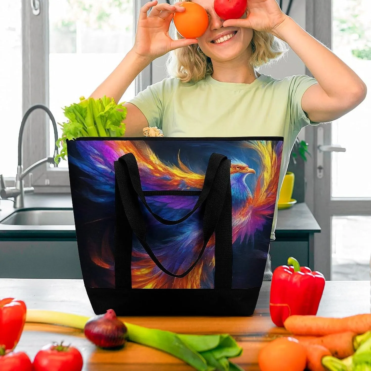 Trendy Commuter Tote Bag Large Insulated Shopping Bag For Travel