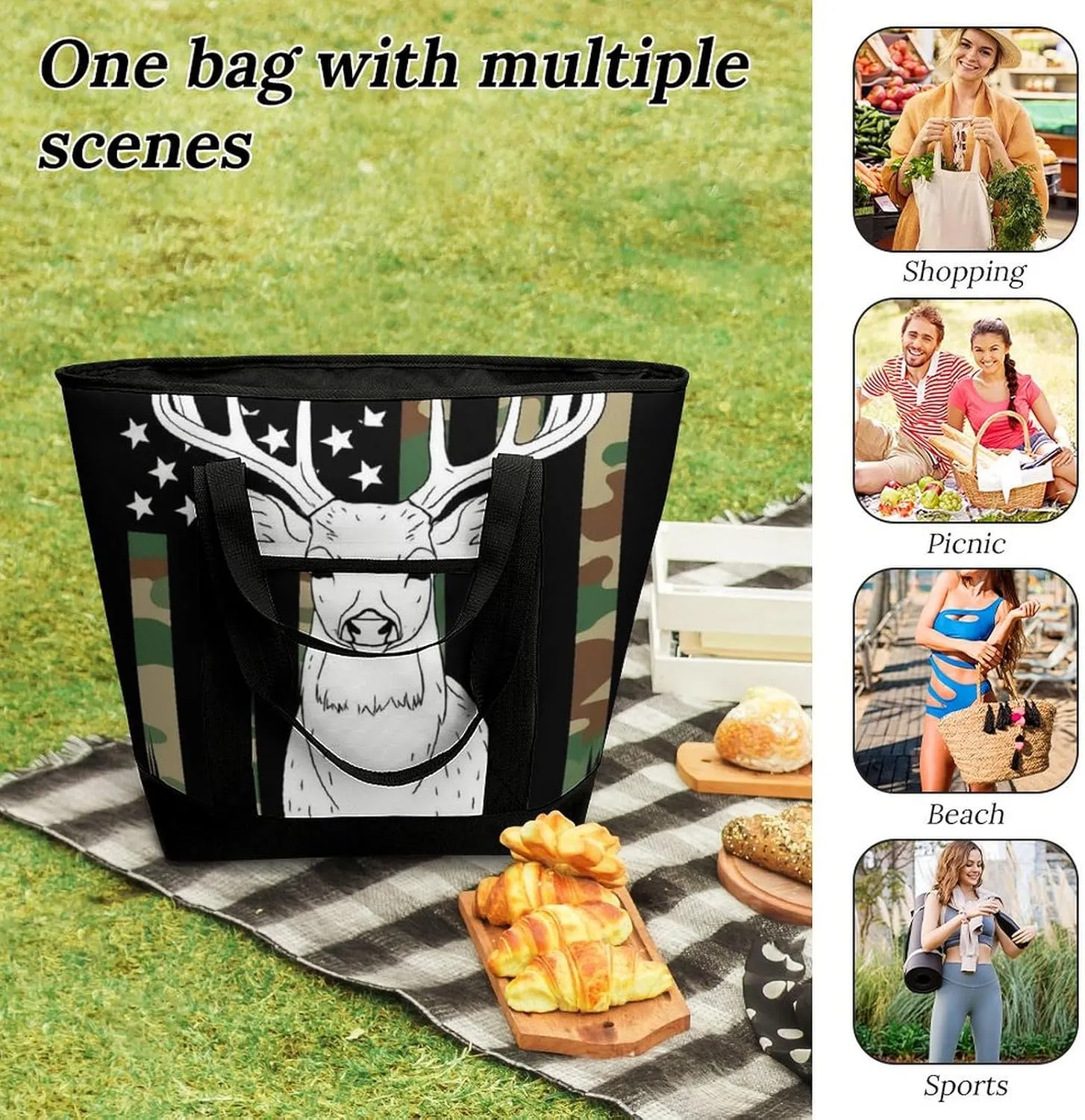 Trendy Commuter Tote Bag Large Insulated Shopping Bag For Travel
