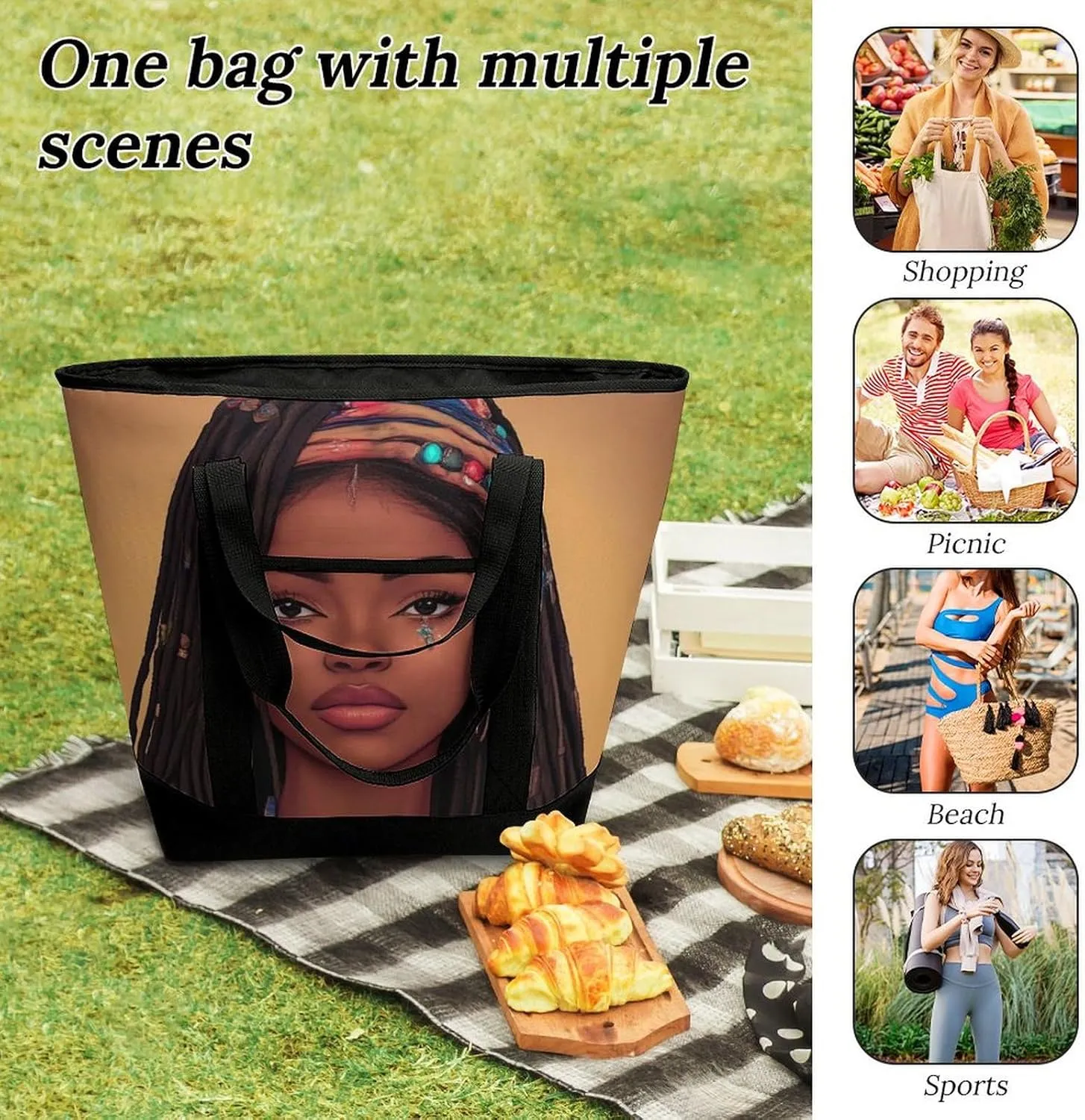 Trendy Commuter Tote Bag Large Insulated Shopping Bag For Travel