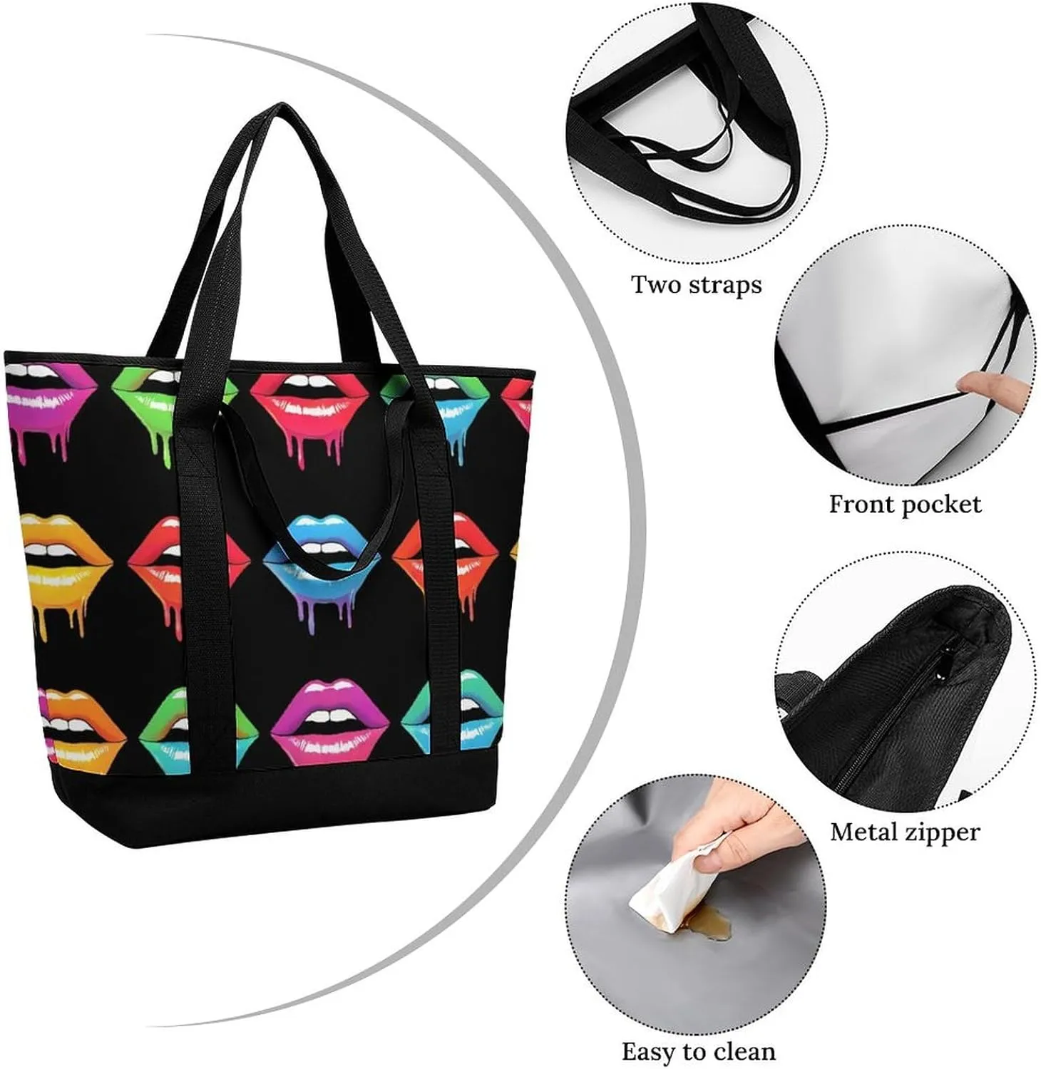 Trendy Commuter Tote Bag Large Insulated Shopping Bag For Travel