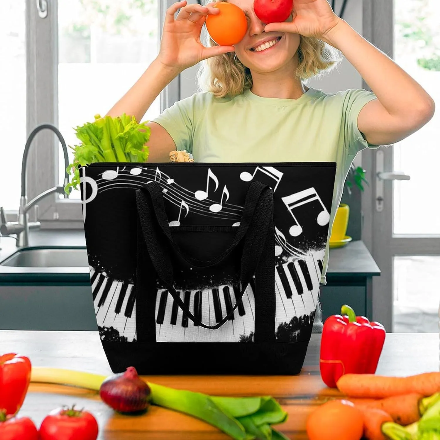 Trendy Commuter Tote Bag Large Insulated Shopping Bag For Travel