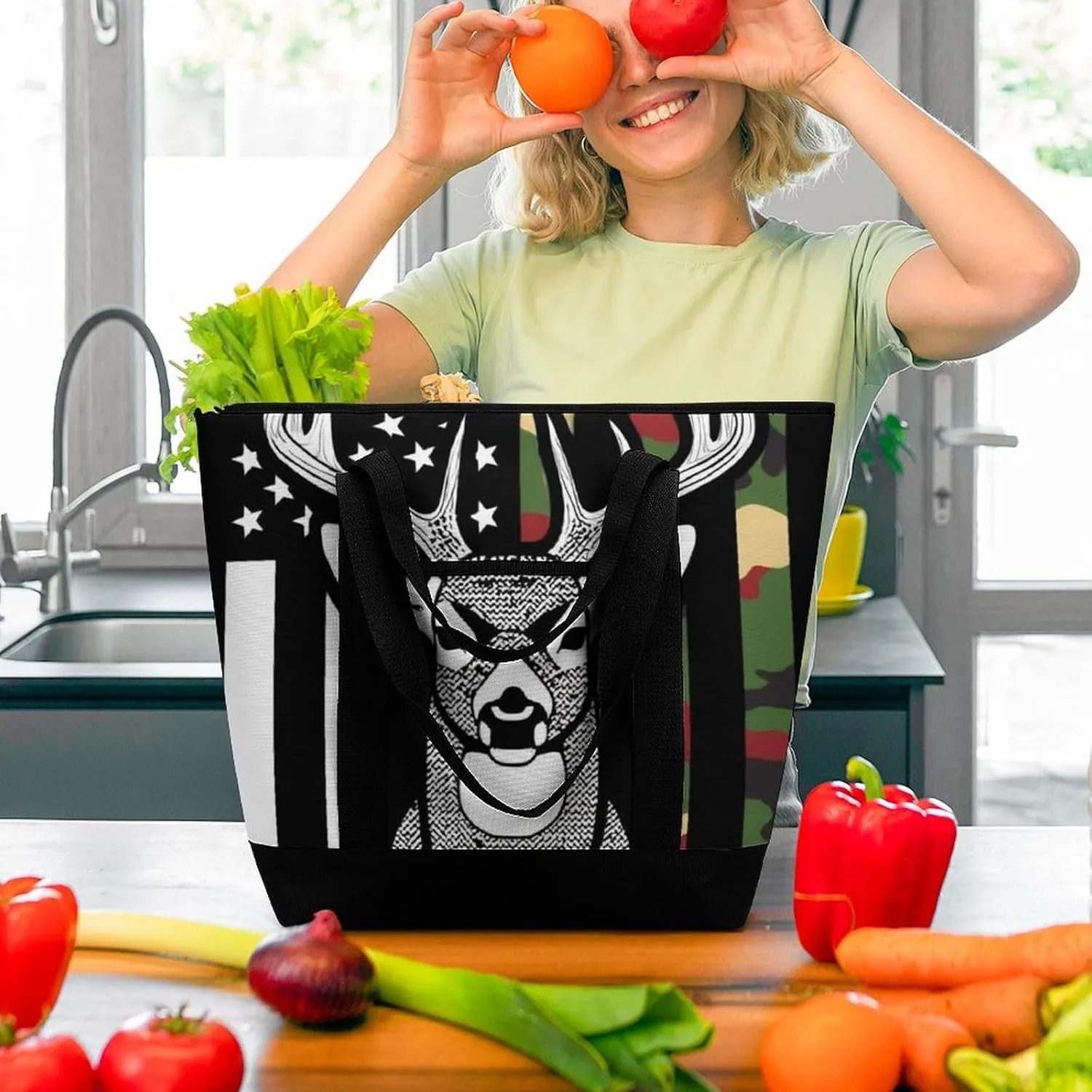 Trendy Commuter Tote Bag Large Insulated Shopping Bag For Travel