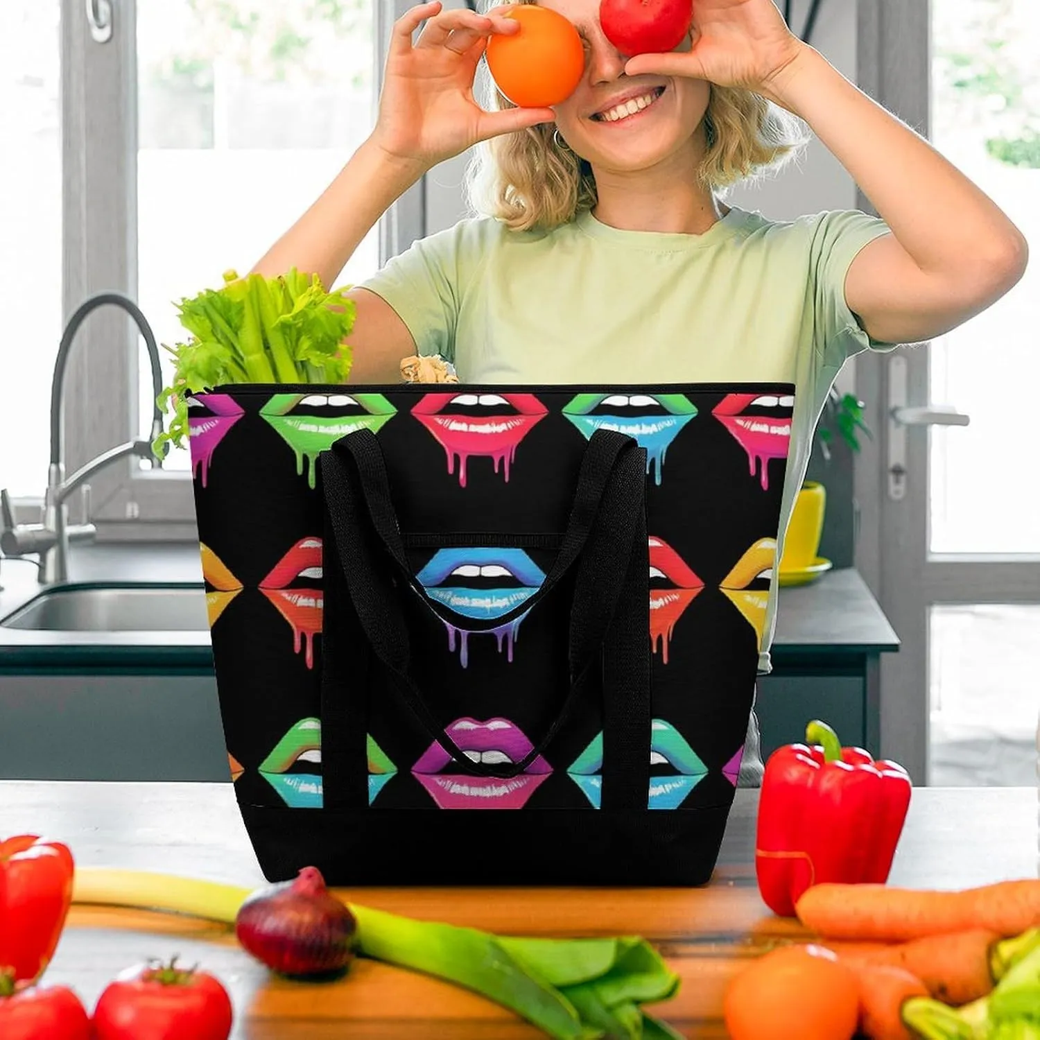 Trendy Commuter Tote Bag Large Insulated Shopping Bag For Travel