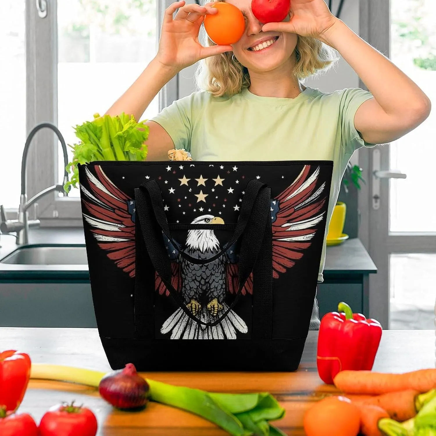Trendy Commuter Tote Bag Large Insulated Shopping Bag For Travel