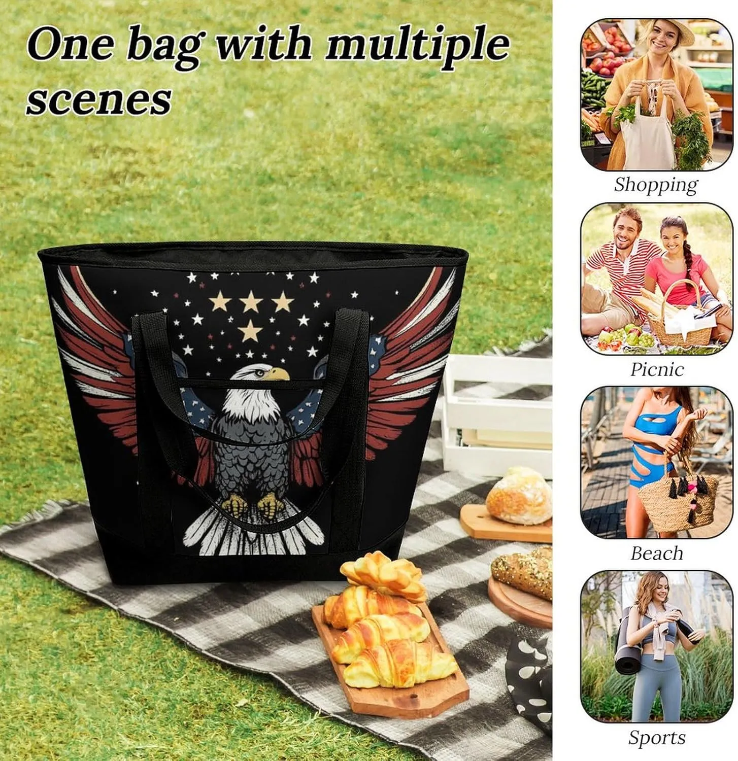 Trendy Commuter Tote Bag Large Insulated Shopping Bag For Travel