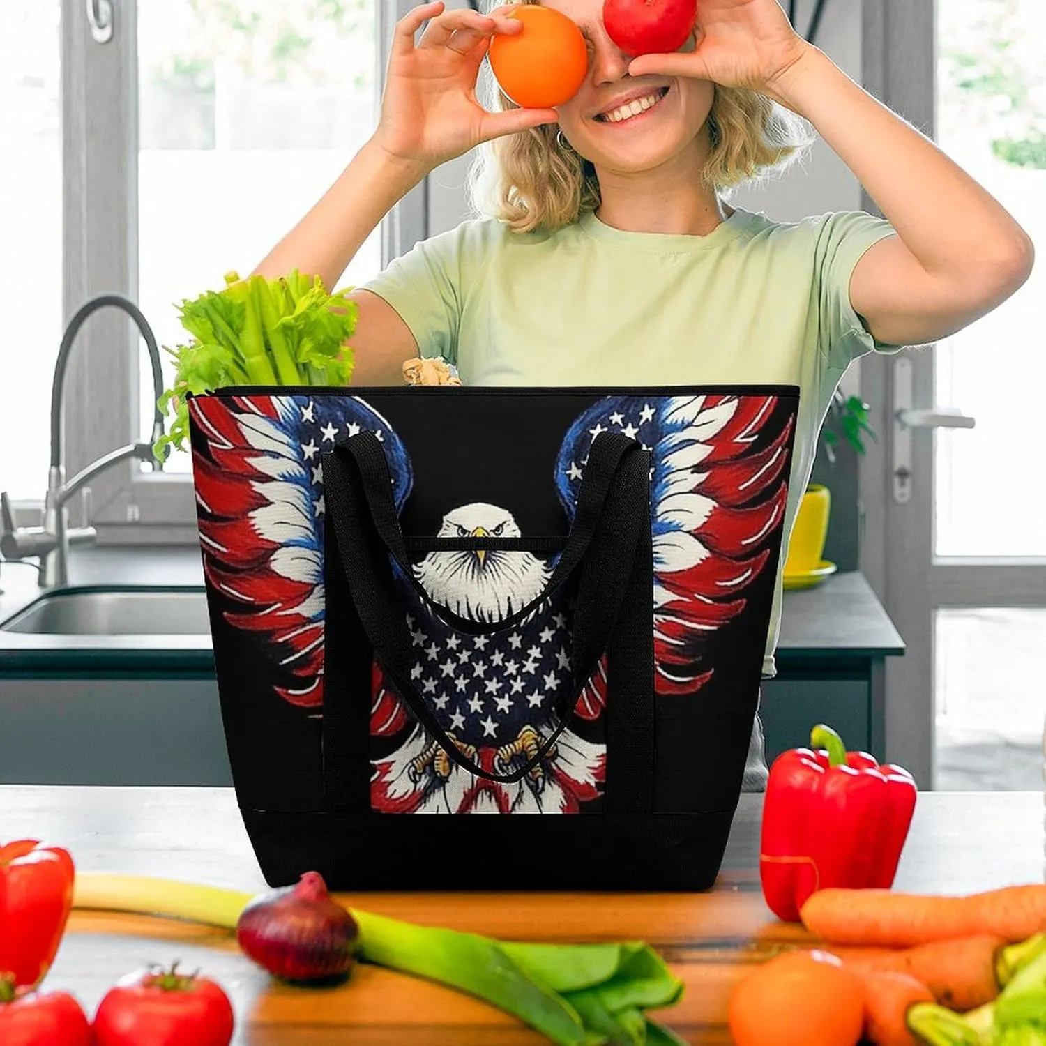 Trendy Commuter Tote Bag Large Insulated Shopping Bag For Travel