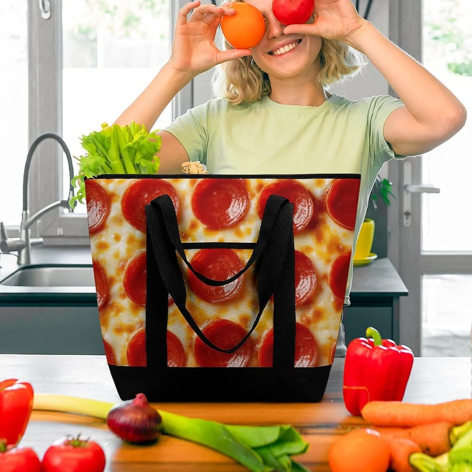 Trendy Commuter Tote Bag Large Insulated Shopping Bag For Travel