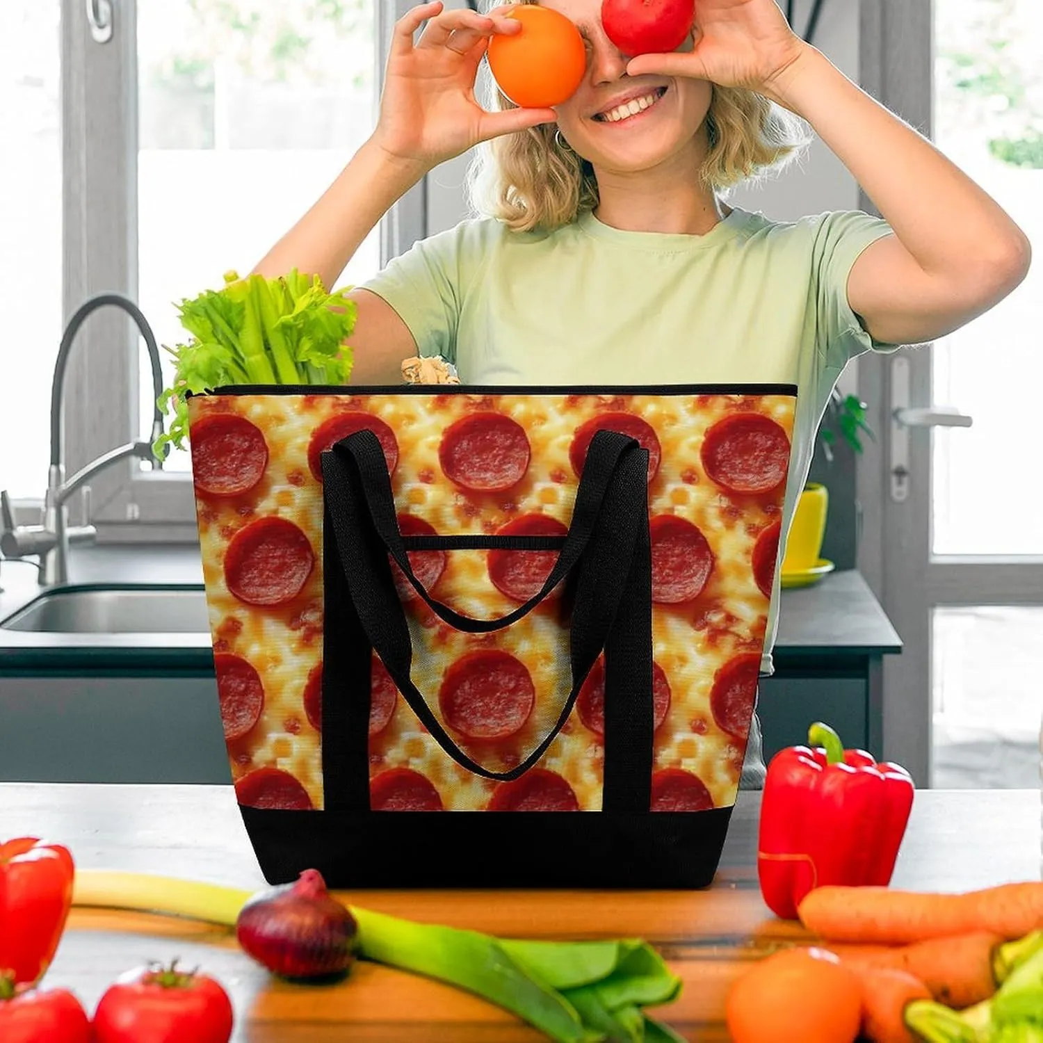 Trendy Commuter Tote Bag Large Insulated Shopping Bag For Travel