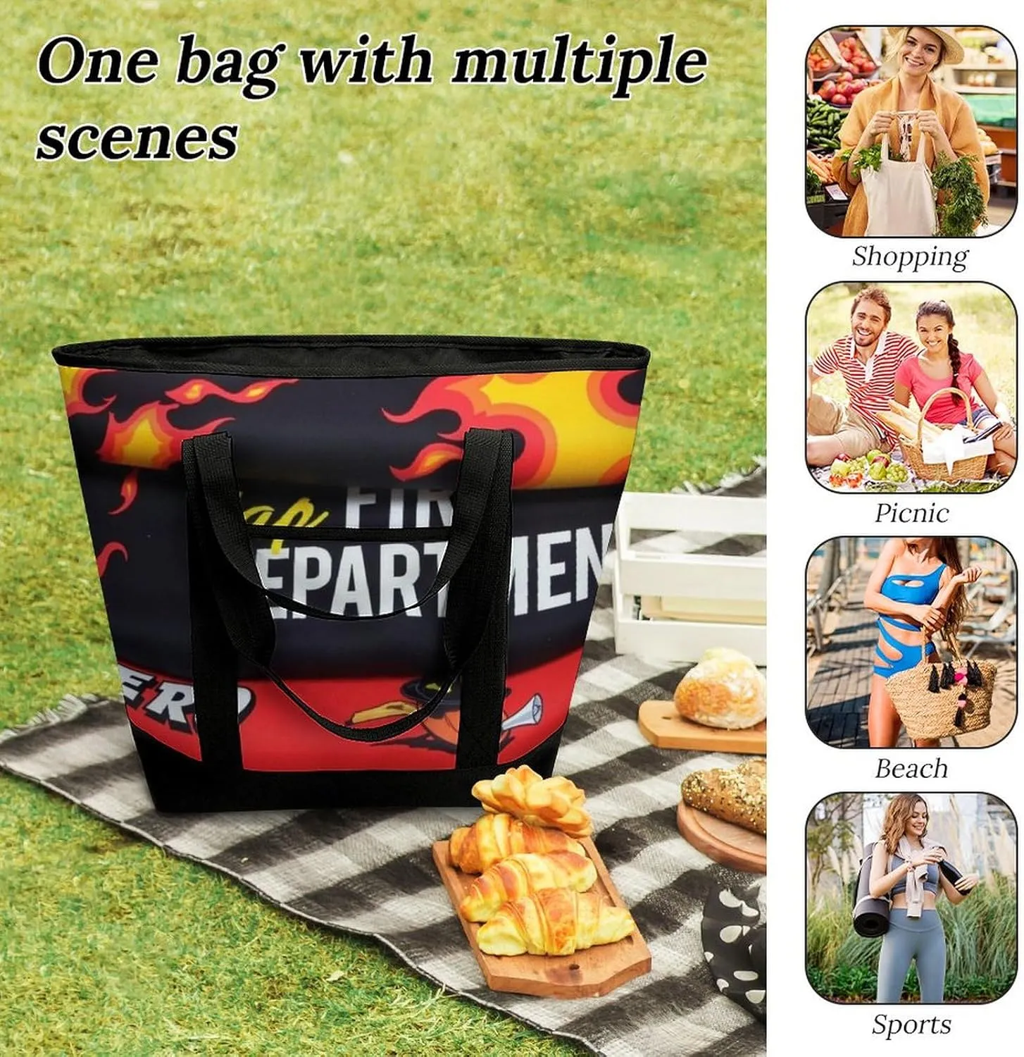 Trendy Commuter Tote Bag Large Insulated Shopping Bag For Travel