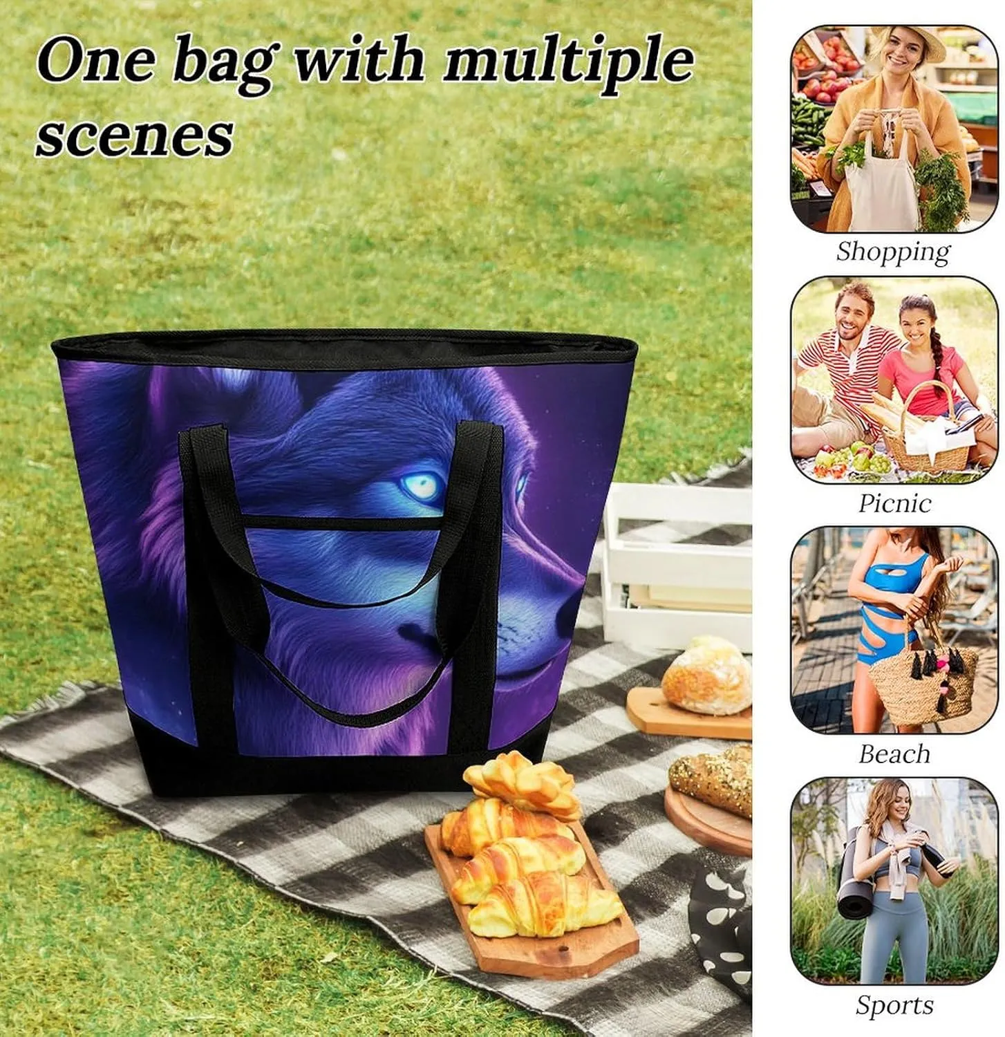 Trendy Commuter Tote Bag Large Insulated Shopping Bag For Travel