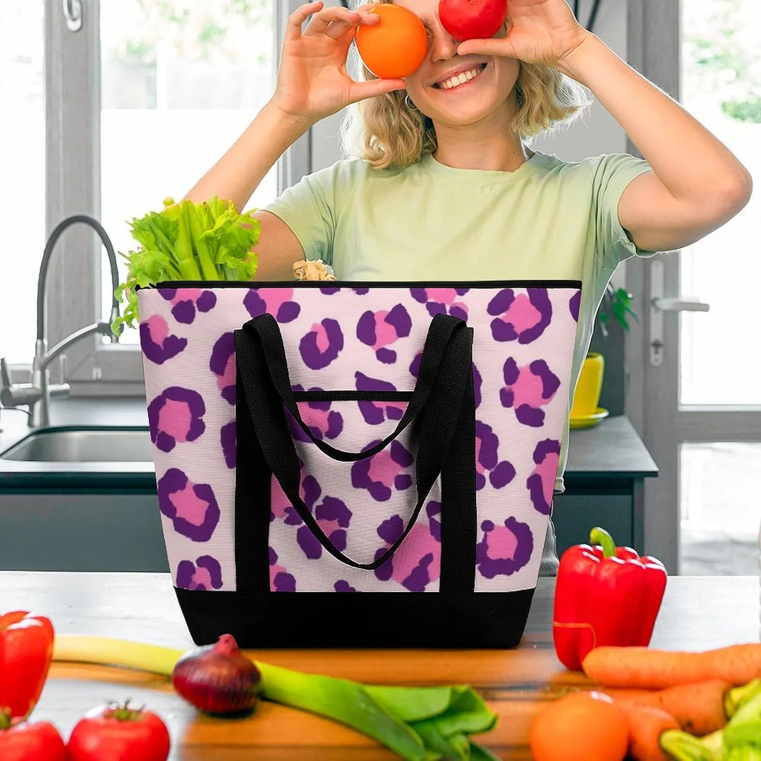 Trendy Commuter Tote Bag Large Insulated Shopping Bag For Travel