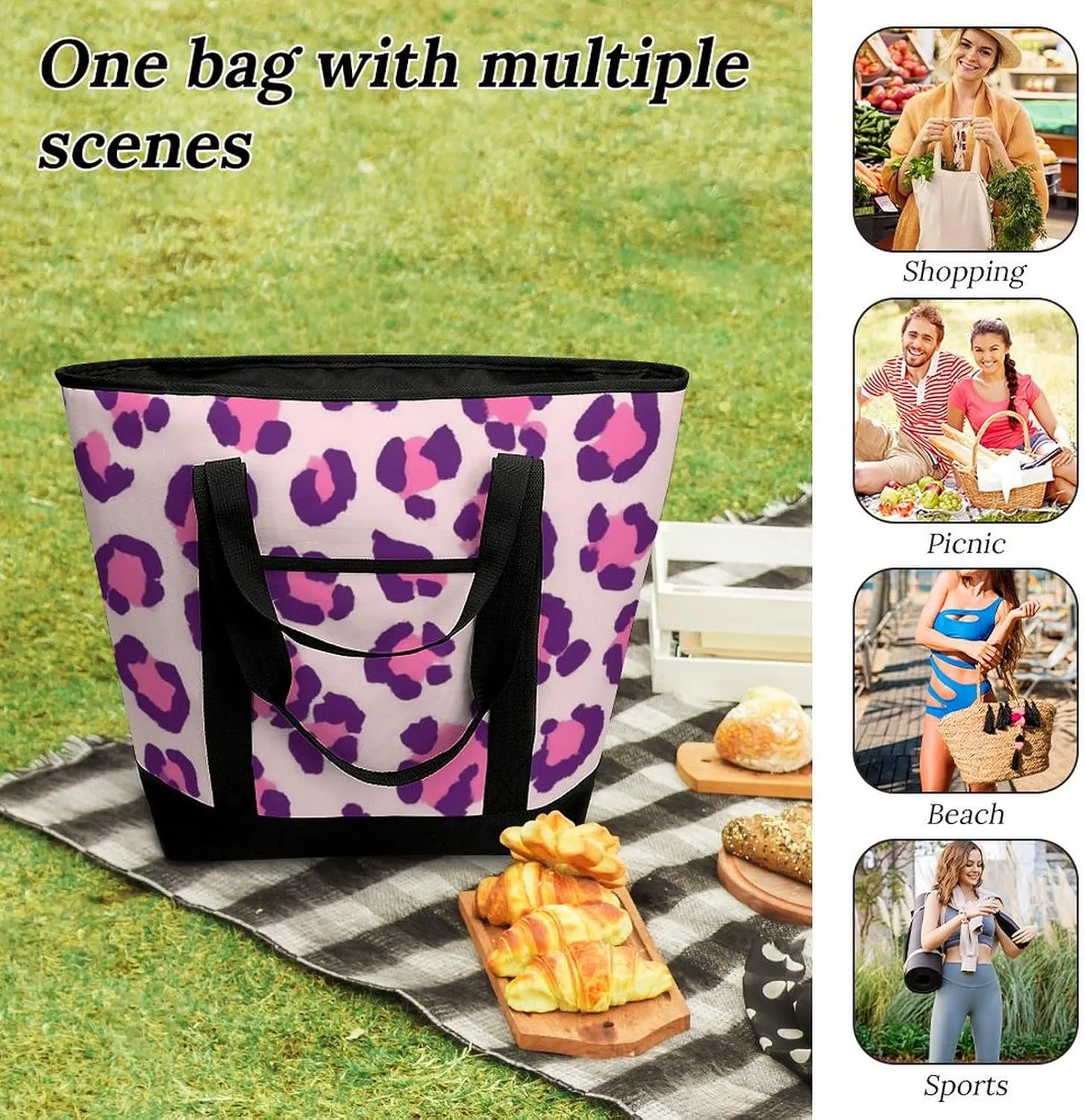 Trendy Commuter Tote Bag Large Insulated Shopping Bag For Travel
