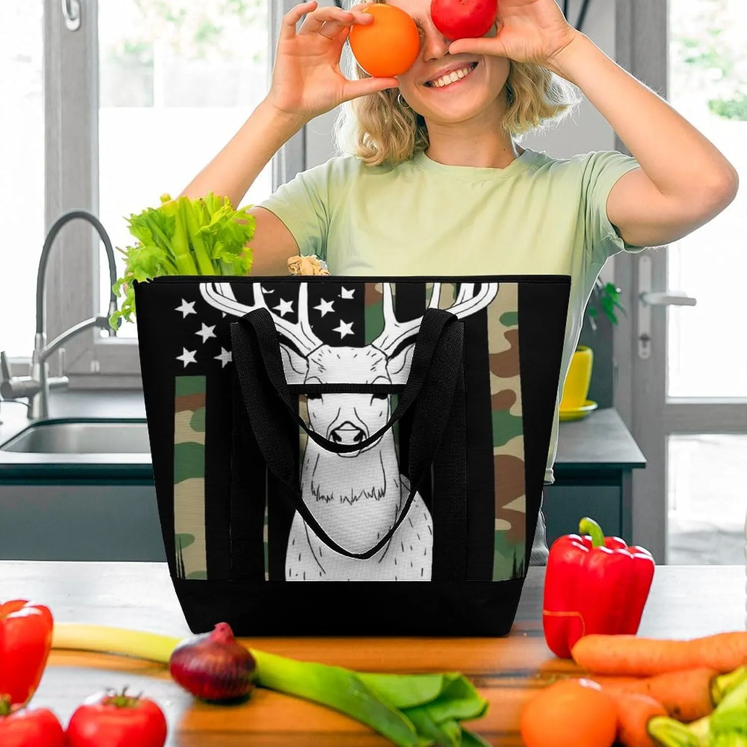 Trendy Commuter Tote Bag Large Insulated Shopping Bag For Travel