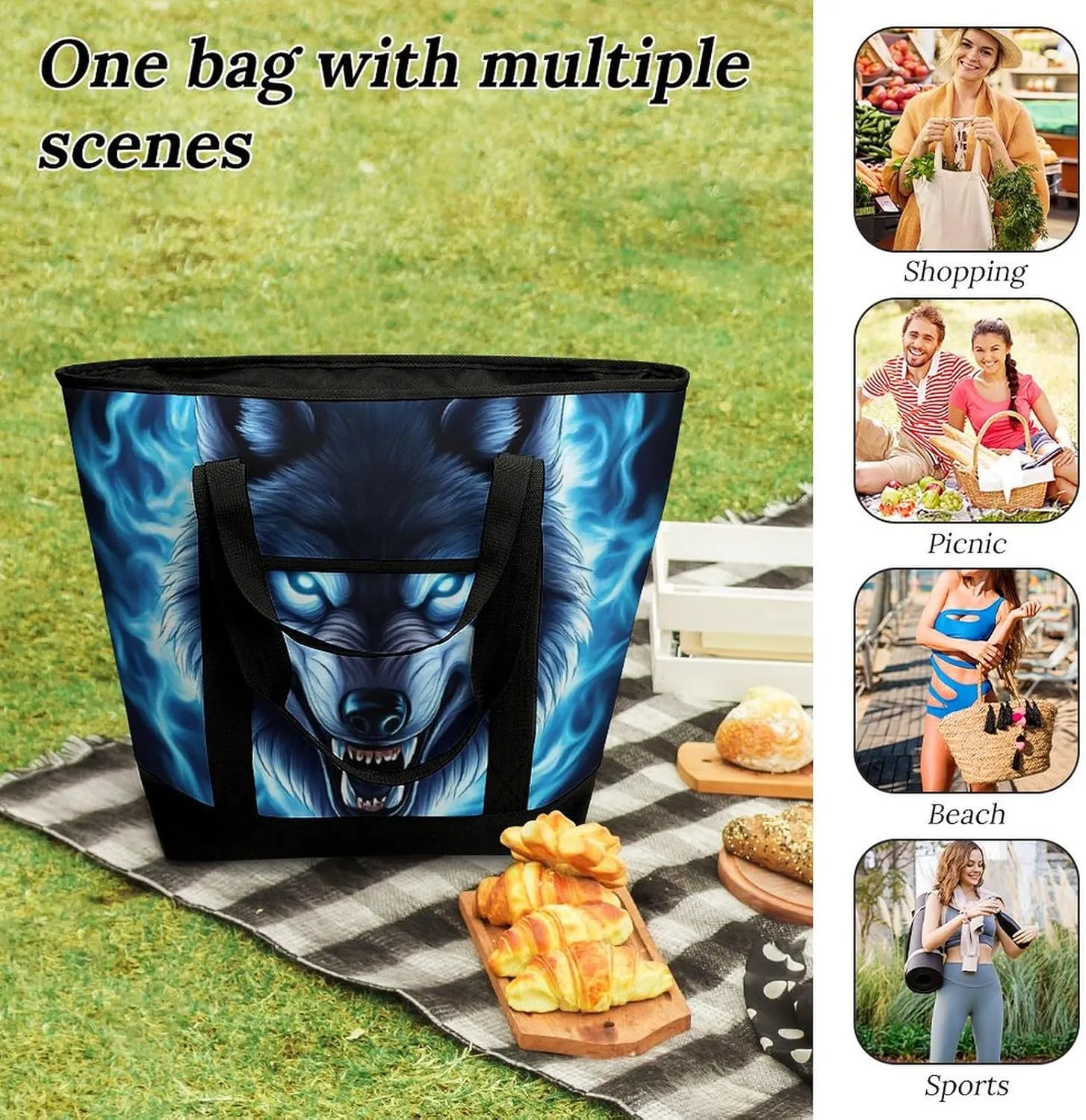 Trendy Commuter Tote Bag Large Insulated Shopping Bag For Travel