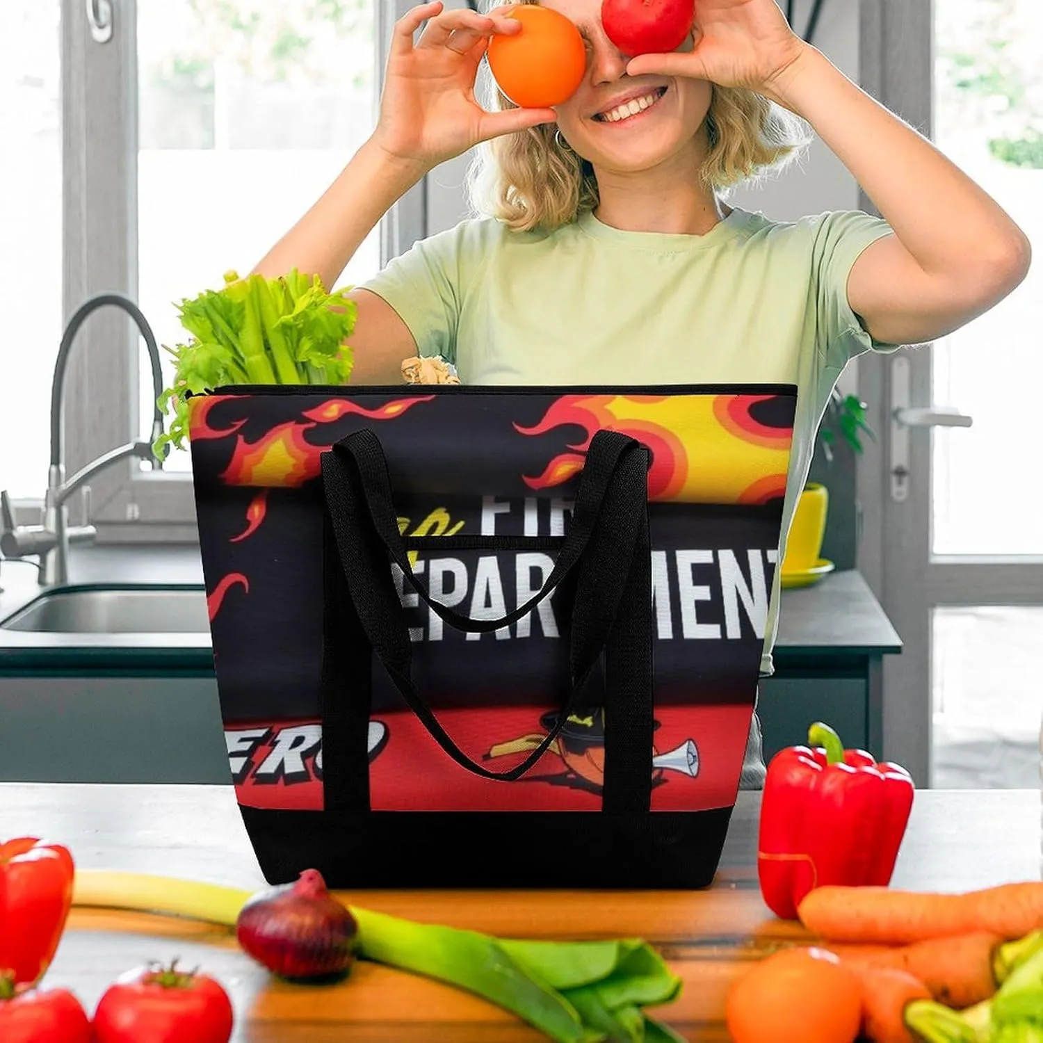 Trendy Commuter Tote Bag Large Insulated Shopping Bag For Travel
