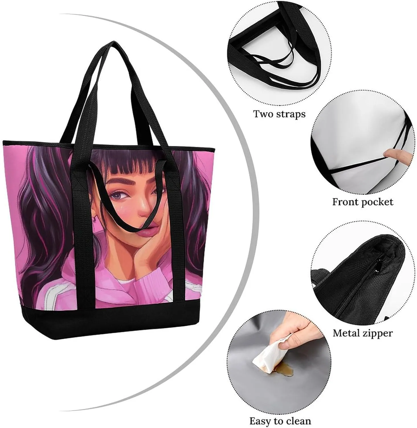 Trendy Commuter Tote Bag Large Insulated Shopping Bag For Travel