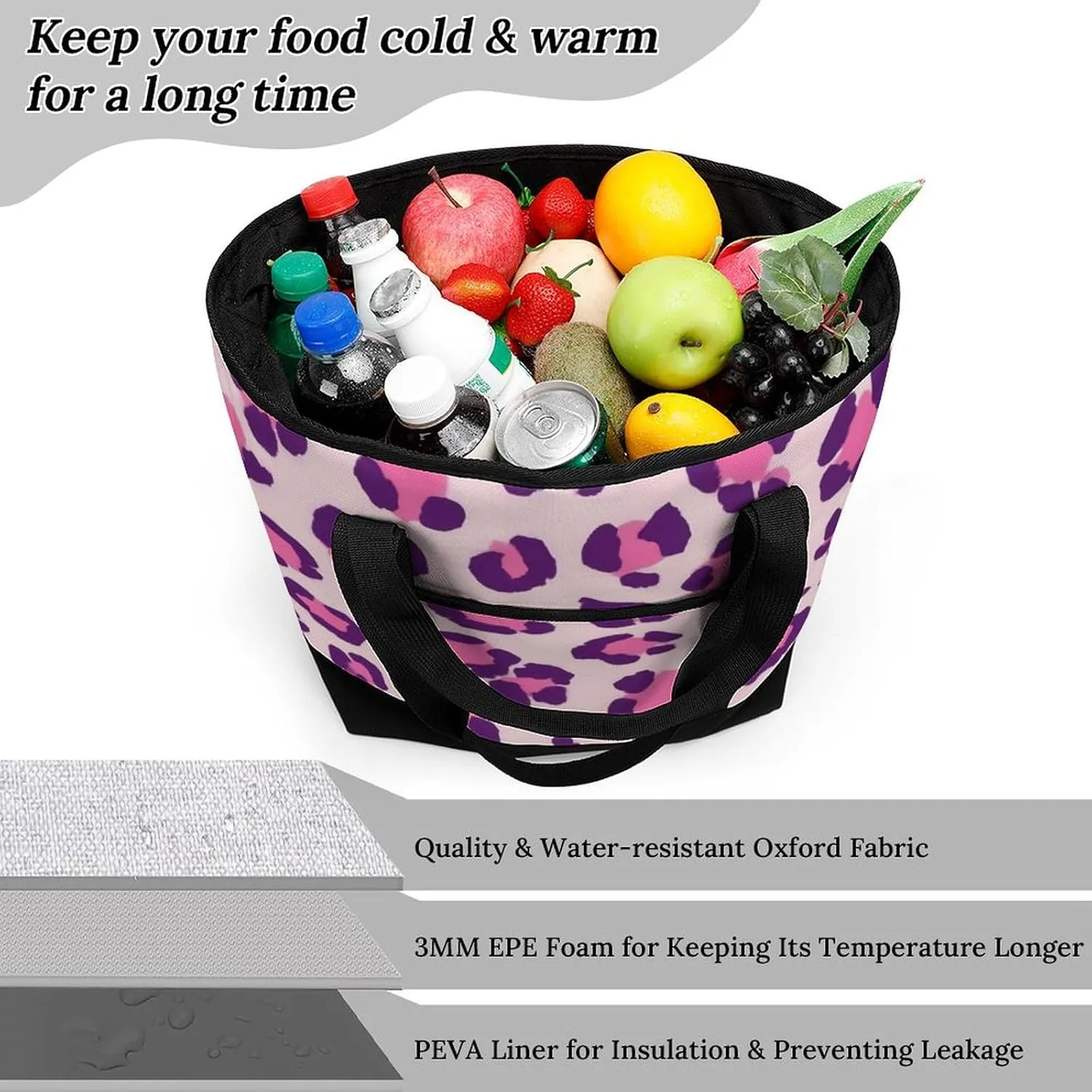 Trendy Commuter Tote Bag Large Insulated Shopping Bag For Travel