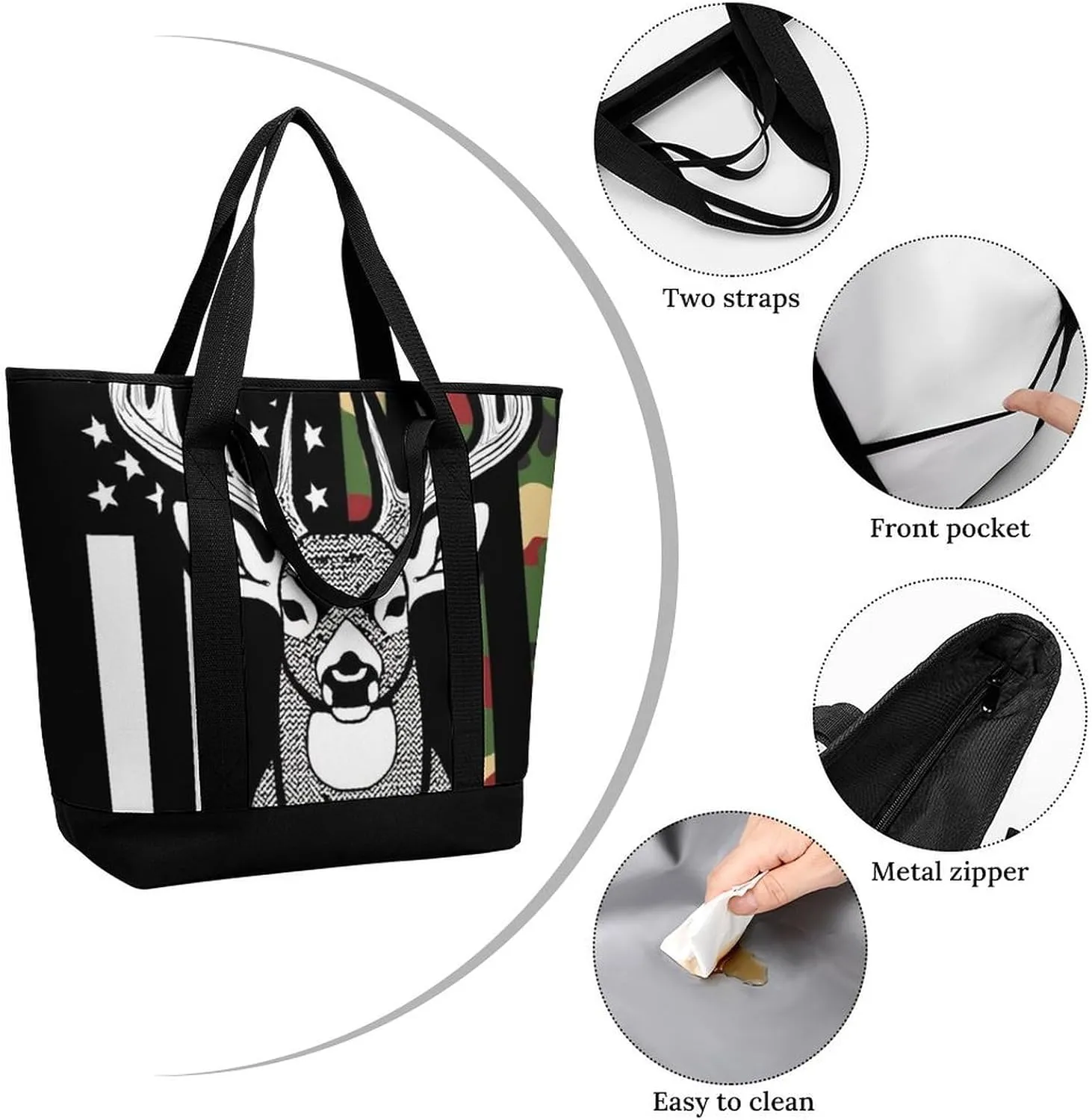 Trendy Commuter Tote Bag Large Insulated Shopping Bag For Travel