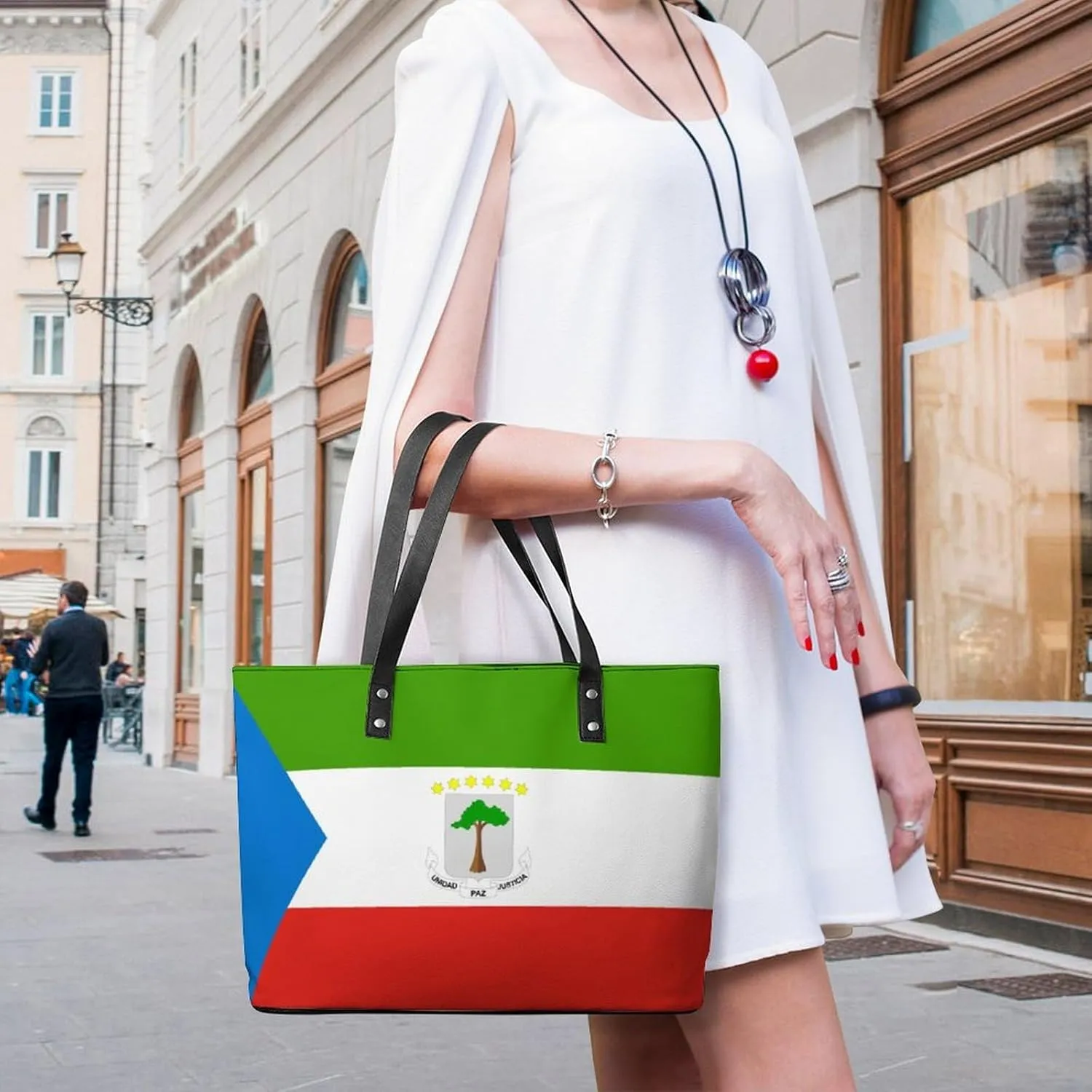 Trendy Khakassia Flag Large Hobo Bag Women Leather Ideal for Work and Travel