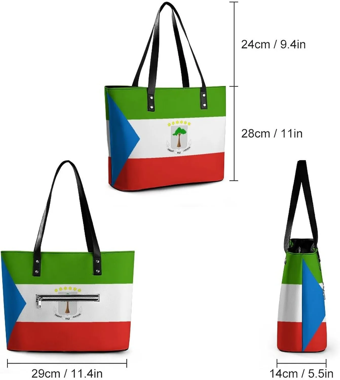 Trendy Khakassia Flag Large Hobo Bag Women Leather Ideal for Work and Travel