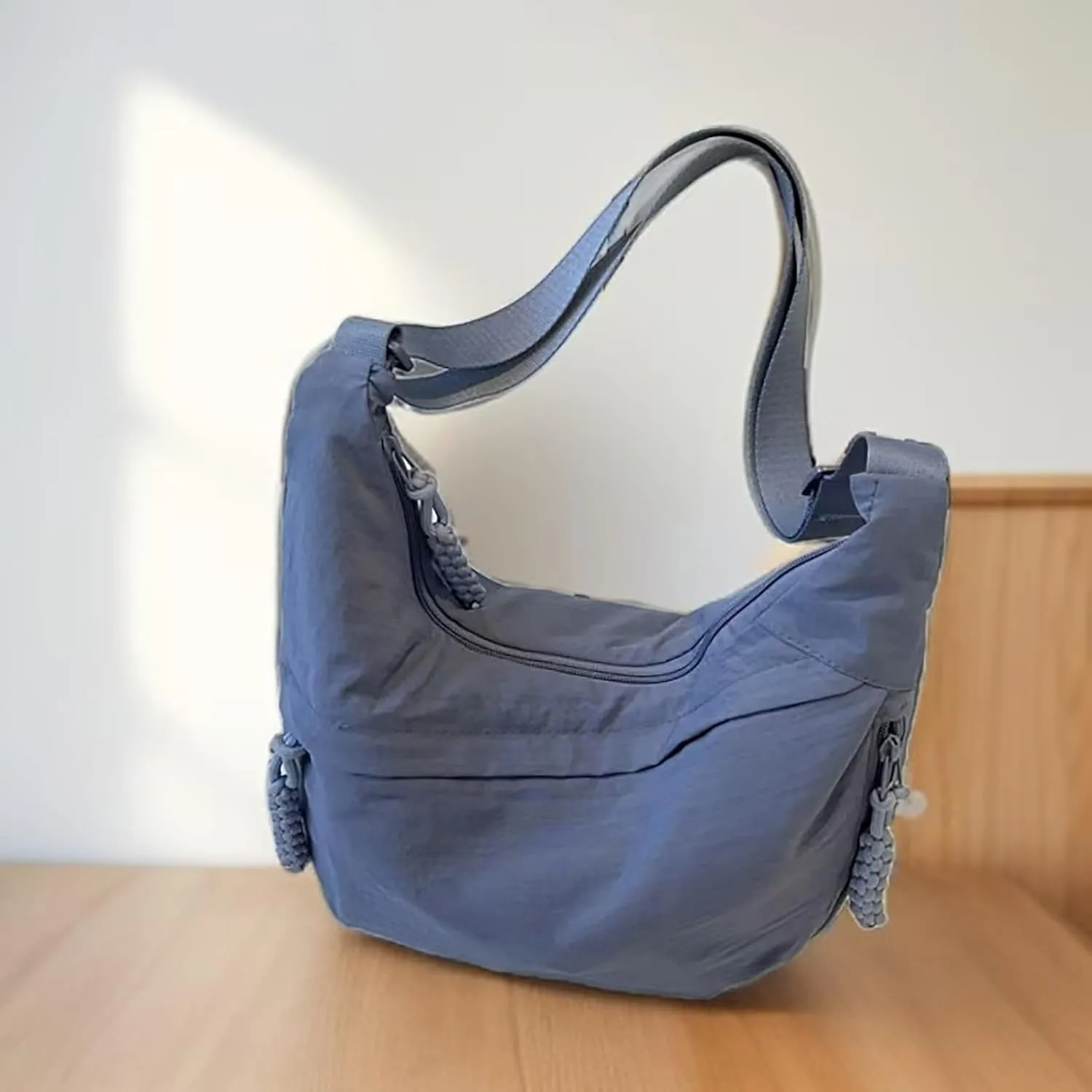 Trendy Nylon Crescent Crossbody Purse Hobo Shoulder Bag