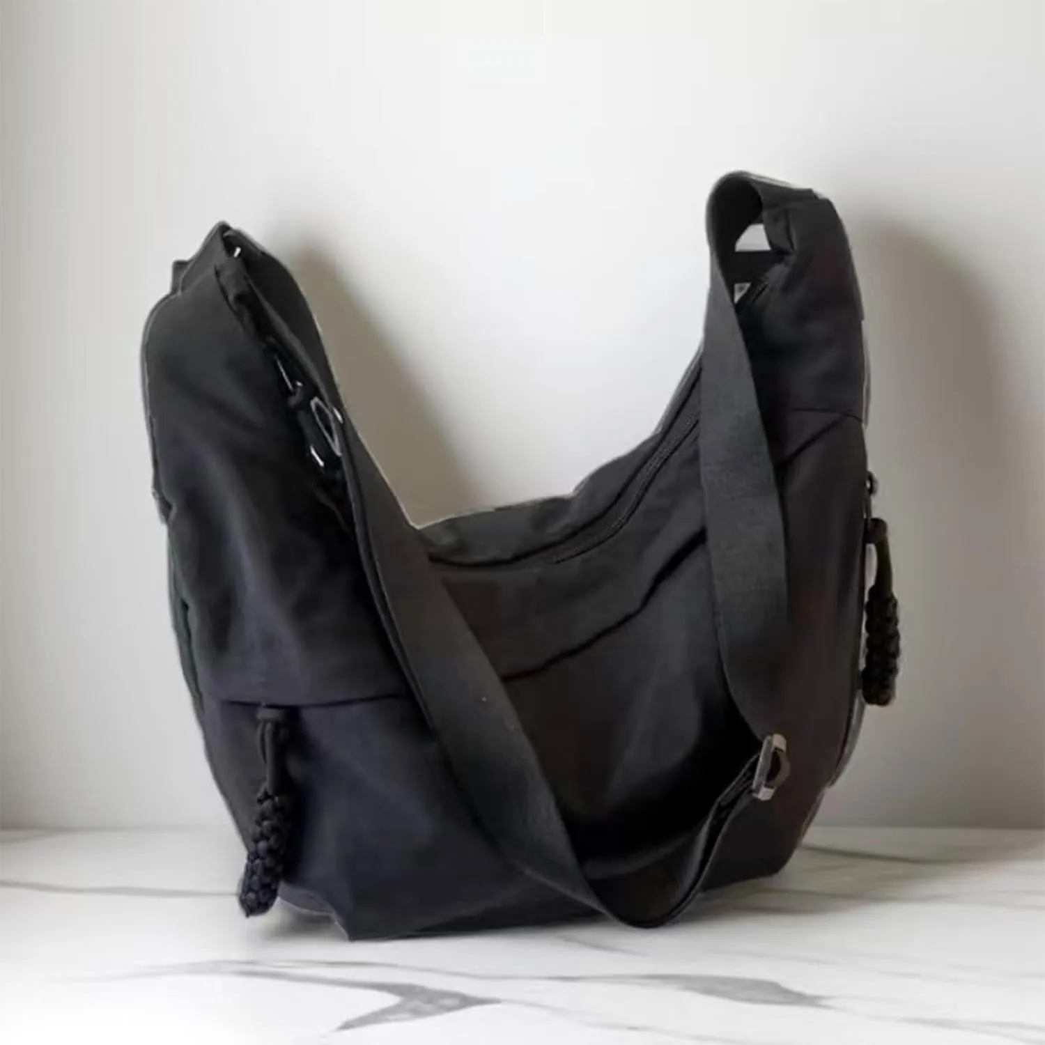 Trendy Nylon Crescent Crossbody Purse Hobo Shoulder Bag