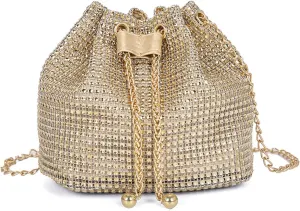 Trendy Shoulder Purse Drawstring Bucket Bag Show Your Personal Charm with Exquisite Decoration