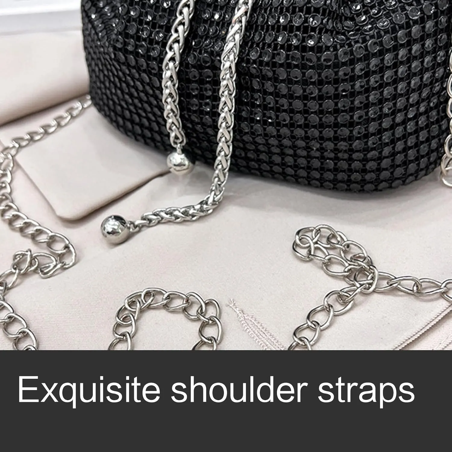 Trendy Shoulder Purse Drawstring Bucket Bag Show Your Personal Charm with Exquisite Decoration