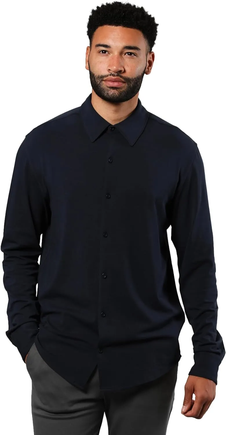 True Classic Mens Long Sleeve Button Down Shirt - Casual Dress Shirts for Men, Quick Dry