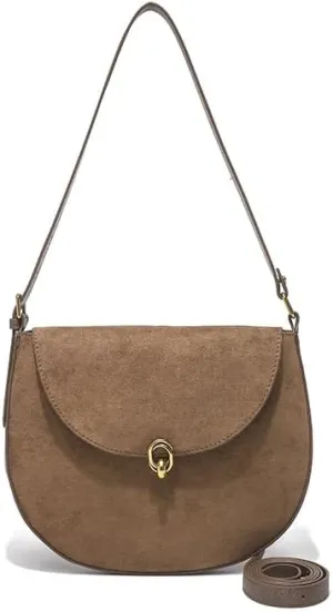 Underarm Saddle handbags Fashion Shoulder Bags Messenger Suede Versatile Retro Women's purses