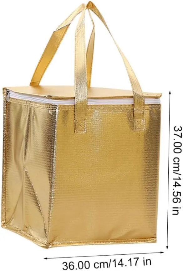 Unomor Aluminum Insulated Bag Gold Zipper Cake Packaging Baking Food Heat Retention Takeout