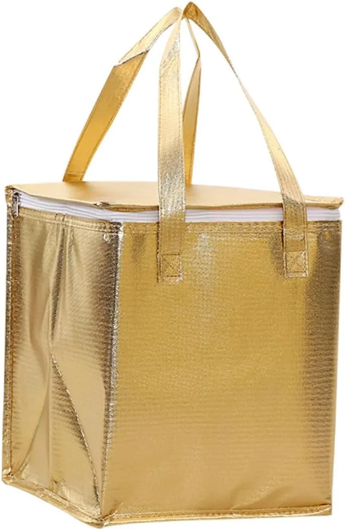 Unomor Aluminum Insulated Bag Gold Zipper Cake Packaging Baking Food Heat Retention Takeout