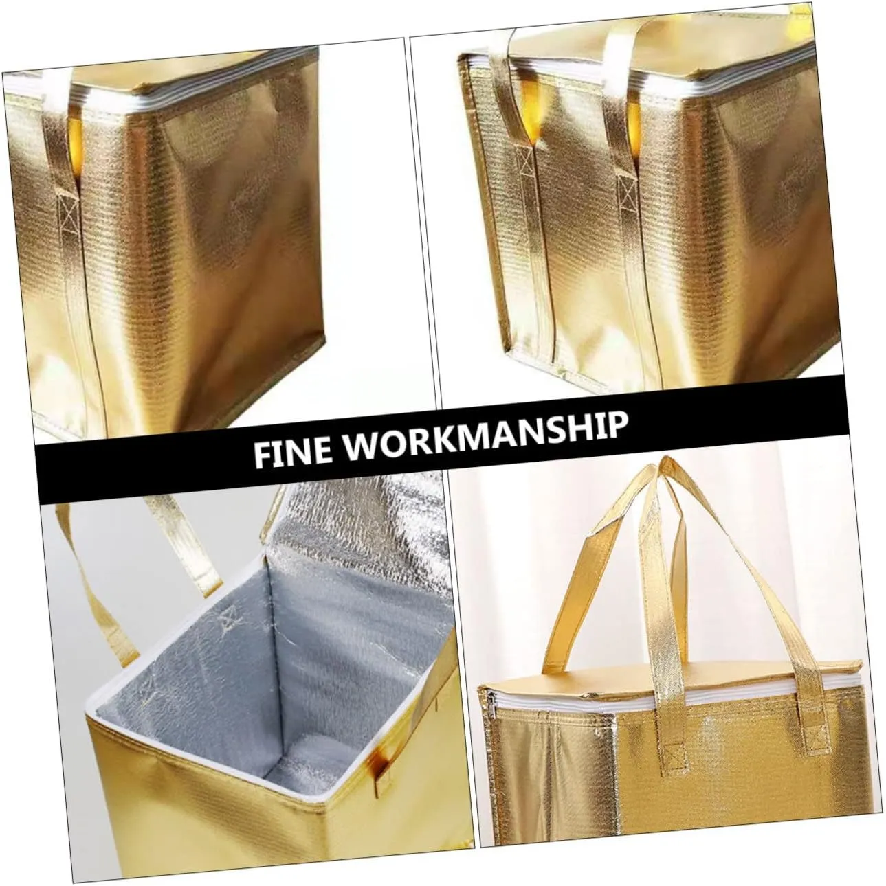 Unomor Aluminum Insulated Bag Gold Zipper Cake Packaging Baking Food Heat Retention Takeout