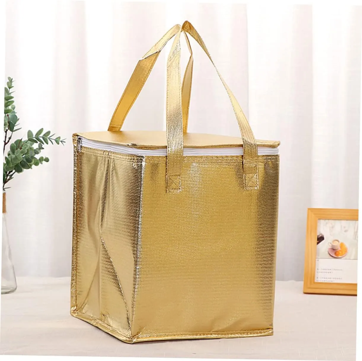 Unomor Aluminum Insulated Bag Gold Zipper Cake Packaging Baking Food Heat Retention Takeout