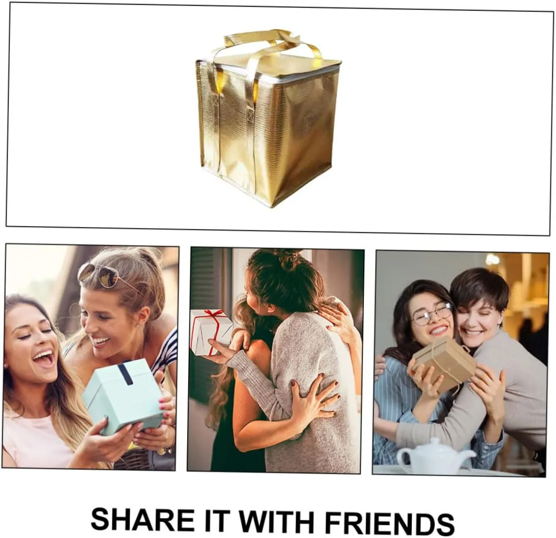 Unomor Aluminum Insulated Bag Gold Zipper Cake Packaging Baking Food Heat Retention Takeout
