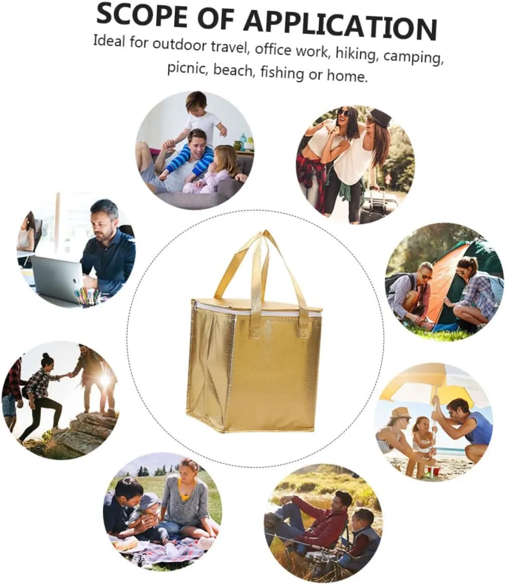 Unomor Aluminum Insulated Bag Gold Zipper Cake Packaging Baking Food Heat Retention Takeout