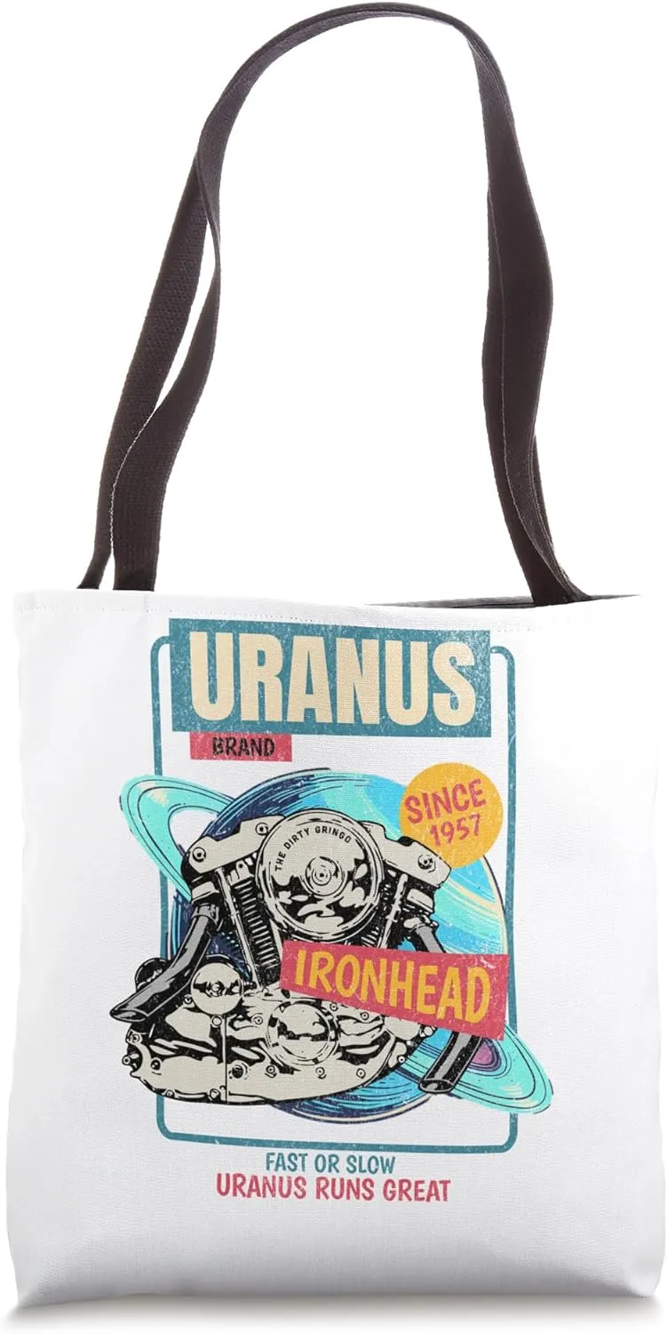 Uranus Brand HD Ironhead Engine Retro VTwin Retro Motorcycle Tote Bag