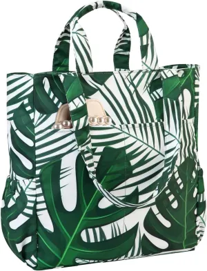 VASCHY Beach Tote Bag for Women, Lightweight Water Resistant Fold-able Large Pool Tote Bag w Zipper for Vocation
